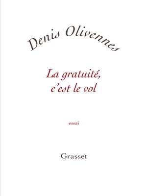 cover image of La gratuité, c'est le vol